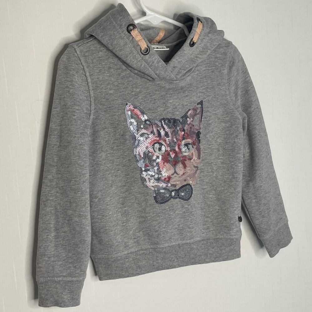 Eat Ants By Sanetta Soft Sequin Cat Hoodie Sweatshirt Size 3-4 98cm - Picture 4 of 10